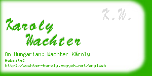 karoly wachter business card