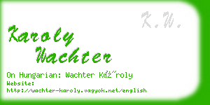 karoly wachter business card